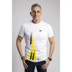 Fehér környakú, férfi póló